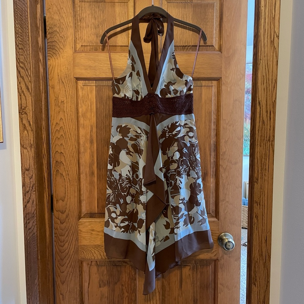 BCBGMaxAzria - Flowing silky halter dress